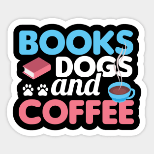 Cute & Funny Books Dogs and Coffee Bookworm Sticker